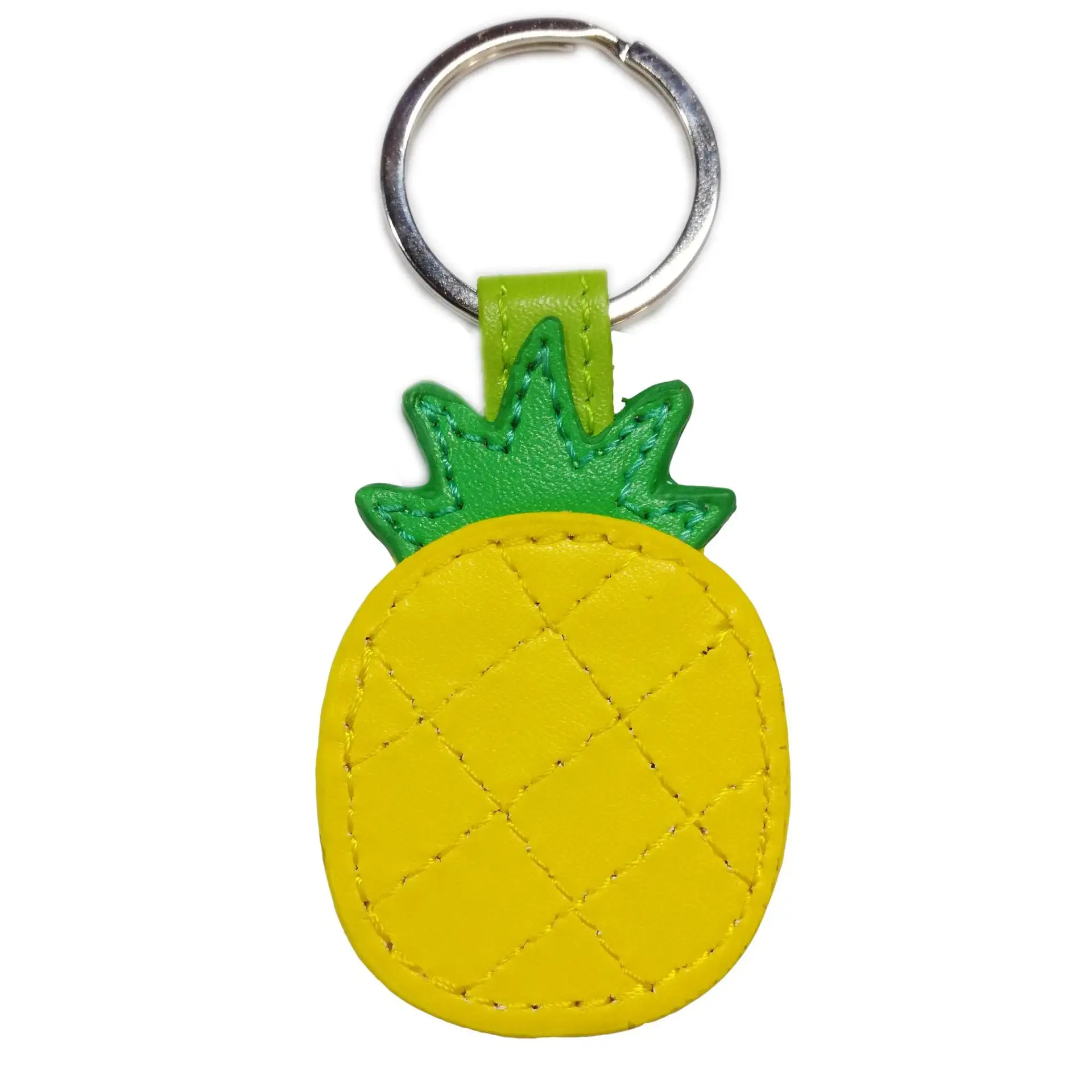 Nieuwe Mode Sleutelhanger Accessoires Sieraden Eenvoudige Autosleutel Sleutelhanger Pu Lederen Ananas Cartoon Fruit Sleutelhanger