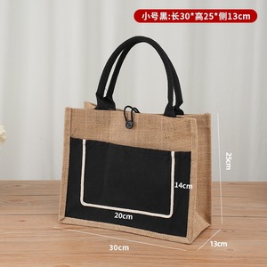 Manufacturer <strong>Wholesale</strong> Custom Printed Logo Eco Reusable Burlap Handbag Shopping <strong>Jute</strong> <strong>Tote</strong> <strong>Bag</strong> <strong>Bags</strong> with Window - Product Image 6
