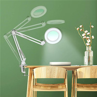 Lampe de table à ongles en alliage d'aluminium noir de haute qualité avec bras articulé, lampe de bureau LED pour le nail art