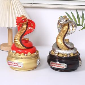 Декоративные сувениры из смолы «Зодиак: Змея» от Baicai – ручная работа, идеальный подарок для бизнеса, украшение для дома и магазина, настольный декор - Product Image 3