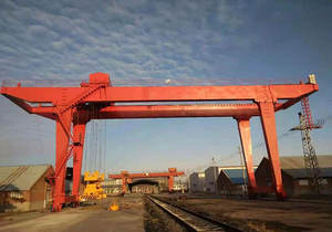Industrie New Rail Mounted Doppelträger40 Tonnen 45 Tonnen 60 Tonnen Cantilever Portalkran mit Motor-SPS-Getriebe lager - Product Image 2