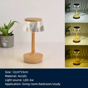 Wolongmountain 2026 Hot Selling Transparent Acrylic LED Warm White Night Light USB <strong>Charging</strong> Table <strong>Lamp</strong> Touch Control Modern - Product Image 4
