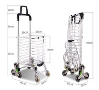 Chariot de supermarché pliable et imperméable multifonctionnel avec sac en toile détachable et roulettes pivotantes en plastique pour chariot d'épicerie