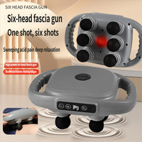 Pistolet de massage à percussion électrique 6 têtes pour tissus profonds, masseur dorsal avec 9 intensités réglables et 9 modes