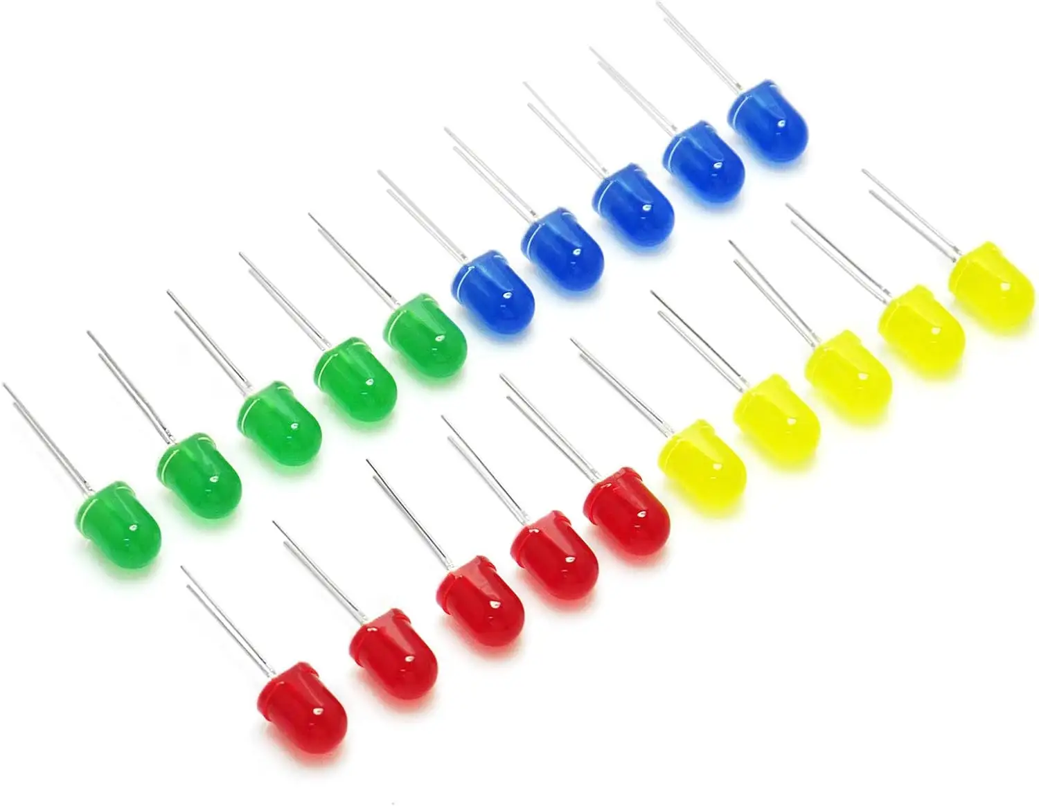 Lampu Diode Led 5mm dengan warna putih, merah, biru, hijau, kuning, untuk grosir