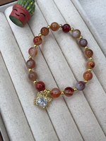CH-LAT1110 Bracelet tendance en perles de coquillage rondes, bracelet en perles de cuivre rondes plaqué or, bracelet extensible, bijoux faits à la main, vente en gros