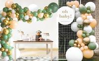 Kit d'arc en Latex pour décoration de fête, ballons rétro de bonne qualité vert Olive blanc et or, pièces