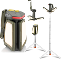 Lampe de travail LED télescopique personnalisée, lampe de camping, projecteur avec base magnétique, support pliable, tige extensible pour le camping