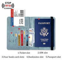 Portefeuille de voyage en cuir imperméable avec blocage RFID, design personnalisé, construction durable et de haute qualité, étui pour passeport