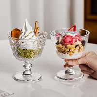 Bol à trifle en verre transparent pour desserts, gâteaux, pâtisseries et glaces - Finition polie écologique pour les fêtes