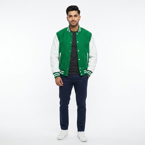 Chaqueta Varsity de Nailon con Diseño Bordado Estilo Streetwear, Resistente al Viento, Talla XL - Product Image 1
