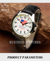 Montre-bracelet à quartz tendance avec cadran drapeau national et bracelet en cuir confortable, design unisexe décontracté pour un usage quotidien