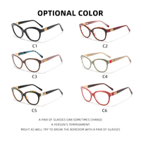 Haute qualité à la mode oeil de chat actate cadre optique avec décoration lunettes personnalisées pour femmes cadre prêt Stock