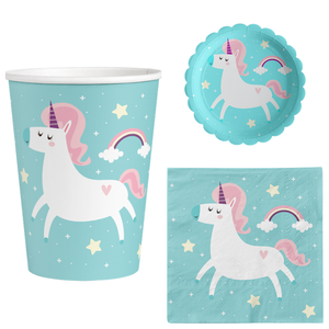 Juego de vajilla desechable Unicorn Party Platos de papel de postre de 9 pulgadas para fiestas y ocasiones especiales - Product Image 2
