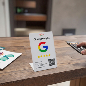 Tapfive <span class=keywords><strong>NFC</strong></span> biểu tượng tùy chỉnh QR mã thẻ kinh doanh đứng PVC RFID không tiếp xúc Google xem xét khách sạn Phương tiện truyền thông xã hội menu ứng dụng - Product Image 4