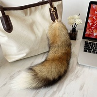 Vente en gros : Porte-clés queue de renard véritable de 40 cm, grande et moelleuse, breloque de sac, pendentif pour sac à main pour femme, accessoires pour clés de voiture