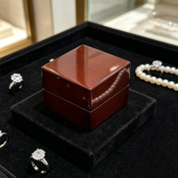 Boîte à bijoux carrée en bois faite à la main avec logo personnalisé, option rectangulaire, boîte cadeau de mariage pour le rangement de petits bijoux