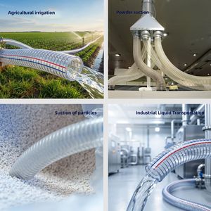 <span class=keywords><strong>Tuyau</strong></span> en PVC <span class=keywords><strong>transparent</strong></span> renforcé de fil d'acier 32 mm, qualité alimentaire, haute pression, pour le transfert de liquides, granulés et poudres - Product Image 3