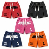 Shorts de survêtement en coton Y2K personnalisés, délavés à l'acide, effet soleil, coupe ample, pour homme, été, gym, décontracté, jogger, streetwear