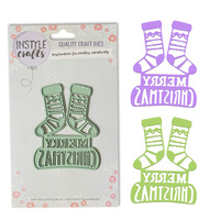 Matrices de découpe en métal motif chaussette de Noël pour scrapbooking, fabrication de cartes de fêtes DIY, pochoir de gaufrage en acier