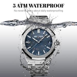 Montres pour hommes les plus vendues avec cadran lumineux, montre classique en or rose, étanche, pour hommes, montre avec logo personnalisé - Product Image 3