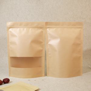 Bolsa de Papel Kraft Marrón Lisa con Ventana para Alimentos, con Cierre Ziplock, Personalizada, para Envasado de Frutos Secos Dulces, Venta al por Mayor, en Stock - Product Image 6