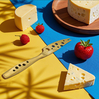 Couteau à fromage semi-moelleux Junqin portable en acier inoxydable, durable, antiadhésif, écologique, compatible lave-vaisselle, multifonction