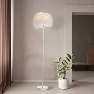 Minimalist <b>Floor</b> <b>Lamp</b> with Tray White Drum <b>Shade</b> LED E26 Base Metal Body Dimmable Soft Warm White Light 3500K Adjustable Height - Product Image 3