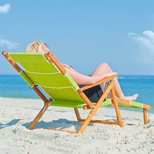OEM Logo gedruckt Design Holz Strandkorb klappbaren Strand Liegestuhl mit Stuhl Sessel Strand - Product Image 5