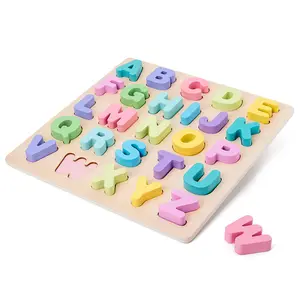 Jouets éducatifs en bois, avec lettres et chiffres, pour enfants, pièces, Puzzle