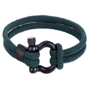 Pulsera de moda con dije de cuerda milanesa en bloques de color, con hebilla deportiva en forma de U, chapada en plata de acero inoxidable, superventas para exteriores. - Product Image 1