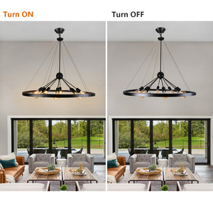 Lámpara de araña moderna para vestíbulo de hotel, candelabro negro estilo Art Deco para salas de estar de villas - Product Image 3