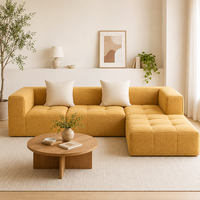 Sofá Cama Multifuncional, Sofá Modular Seccional para Sala de Estar, Relleno de Esponja Comprimida al Vacío, Tapizado en Tela, Diseño Moderno