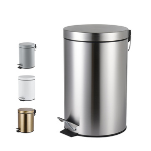 <span class=keywords><strong>Poubelle</strong></span> ronde en acier inoxydable, best-seller, pour salle de bain, cuisine, hôtel, <span class=keywords><strong>bureau</strong></span>, <span class=keywords><strong>poubelle</strong></span> ronde avec pédale - Product Image 2