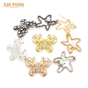 फैशन मल्टीकोलर तितली डिजाइन क्रिस्टल गैंडा ब्रोच पिन - Product Image 6