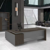 Table de bureau de luxe, table de bureau de direction, table de bureau moderne en bois, meubles en MDF, table de bureau en forme de L pour PDG