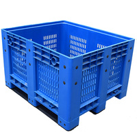 Boîte de palette en plastique pliable pliable de fruits de grande maille de HDPE résistant à vendre