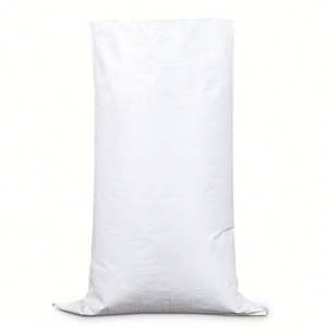 Sac en PP tissé de 50 kg, sac à maïs blanc uni pas cher pour la farine de maïs, les engrais, l'alimentation animale - Product Image 1