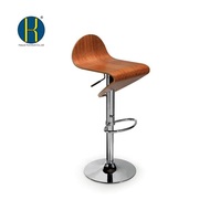 HY2020 Mode Moderne Chrome Pivotant En Bois Petit Déjeuner Haute Tabourets de Bar Chaise de Bar