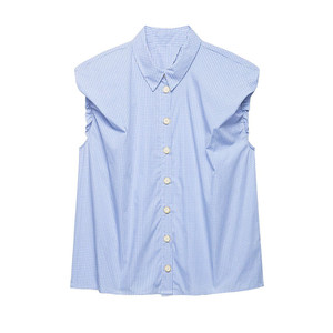 ZEVITY Camicia da donna con maniche a sbuffo e stampa a righe, <span class=keywords><strong>elegante</strong></span>, estiva, casual, slim, chic, chemise - Product Image 4