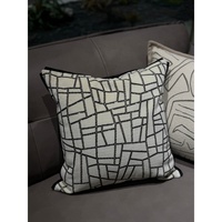 Coussin carré simple en coton et lin, motif géométrique abstrait, pour la décoration intérieure, coussin d'assise épais et confortable, oreiller de lit