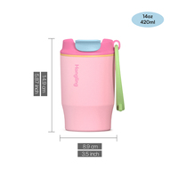 Gobelet isotherme Hong Ling 14oz avec paille, couvercle 100% étanche, double paroi en acier inoxydable, isolation sous vide, logo personnalisé