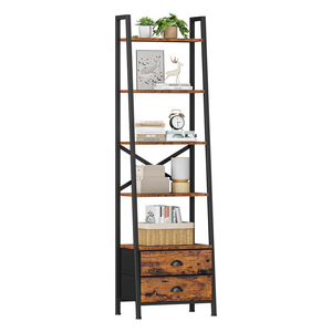 Camera da letto soggiorno in legno metallo <span class=keywords><strong>scala</strong></span> mensola stretta libreria scaffali industriale libreria 2 <span class=keywords><strong>cassetti</strong></span> mensola - Product Image 1