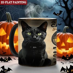 Frosted Black <b>Ceramic</b> <b>Mug</b> 11oz Heat Color Changing Sublimation Cat Yare Design - Product Image 6