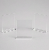 Présentoir de table en acrylique transparent double face pour cartes de visite – Idéal pour bureau, réception et branding