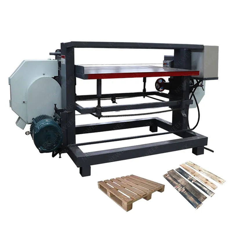 NEWEEK CE 7.5kw horizontal recycling pallet cutting band saw wooden pallet dismantler machine