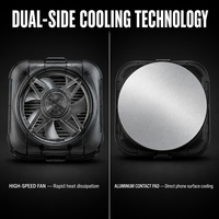 Ventilateur de refroidissement pour téléphone portable transparent avec plaque de contact en aluminium et câble USB-C