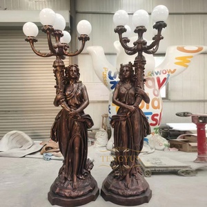 Lámpara grande de fibra de vidrio <span class=keywords><strong>para</strong></span> mujer, poste de luz de color bronce <span class=keywords><strong>para</strong></span> jardín y escultura, 1 par - Product Image 1