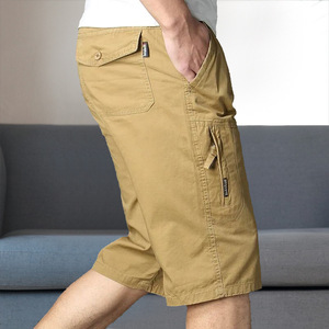 Pantalones Cortos Cargo Elásticos Capri para Hombre, Personalizados por el Fabricante, 3/4 <span class=keywords><strong>de</strong></span> Largo, <span class=keywords><strong>de</strong></span> Algodón, Sólidos, Ecológicos, Antiarrugas, Casuales, con Múltiples Bolsillos - Product Image 4