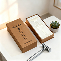 Boîte à rasoir en carton rigide personnalisable avec insert en pulpe humide, options de gaufrage et de revêtement UV - Emballage OEM/ODM pour la vente en gros